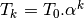 T_k = T_0.\alpha^k